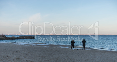 Cold winter on Odessa beach