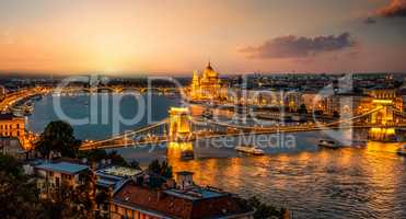 Budapest in evening