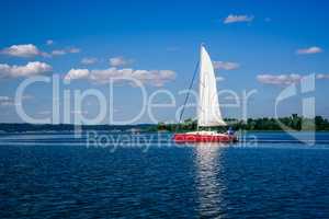 Sailing Boat on the River.