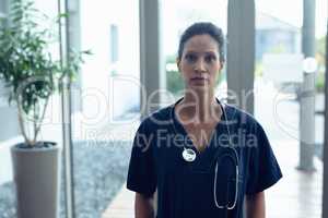 Female doctor standing in the hospital