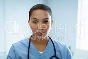 Female doctor smiling in the hospital