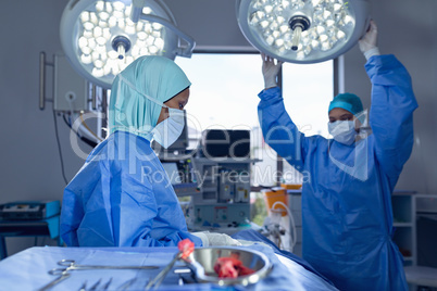 Surgeons getting ready for the operation at hospital