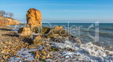 Stone pillar on the Black Sea coast