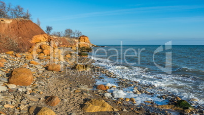 Yellow stones and blue sky