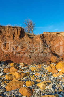 Yellow stones and blue sky