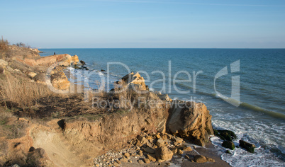 Deserted Black Sea Coast on a Fall Day