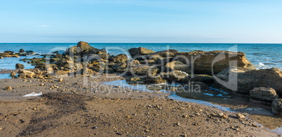 Big stones on the edge of the Black Sea