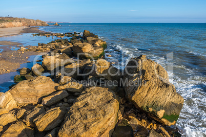 Big stones on the edge of the Black Sea