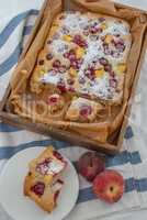 Himbeer Pfirsich Kuchen