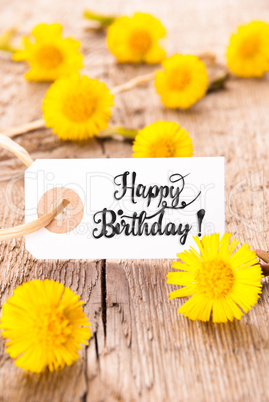 White Label, Dandelion, English Calligraphy Happy Birthday