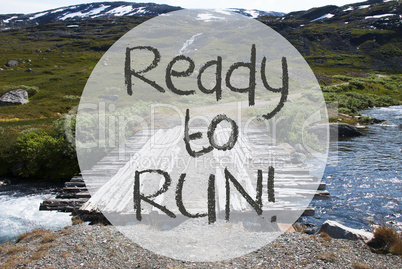 Bridge In Norway Mountains, Text Ready To Run