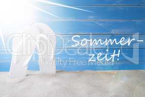 Sunny Background, German Sommerzeit Means Summer Time
