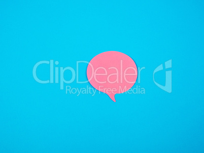 pink sticker in the shape of a cloud on a blue background