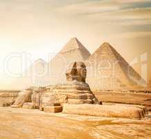 Sphinx and pyramids