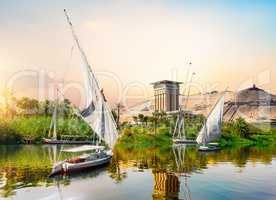 River Nile and boats