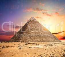 Pyramid in desert