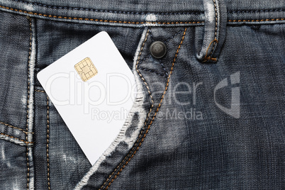 Chip card in pocket