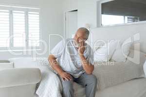 Man sitting on the bed