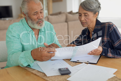 Couple doing finances