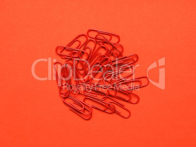 Red paperclips on red