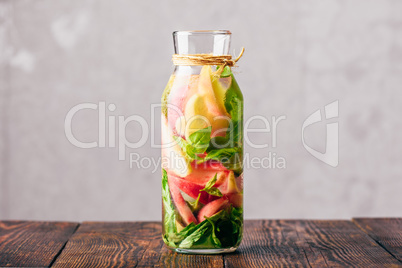 Infused Water with Peach and Basil.