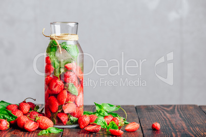 Detox Water with Strawberry and Basil.