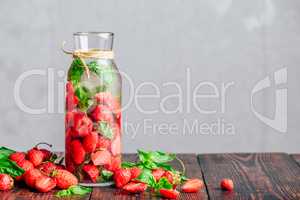 Detox Water with Strawberry and Basil.