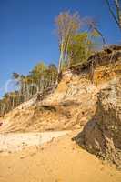 beach of the Baltic Sea in Orzechowo, Poland, dunes with trees a