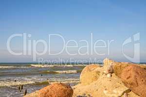 lonesome, unaffected beach of the Baltic Sea in Poland