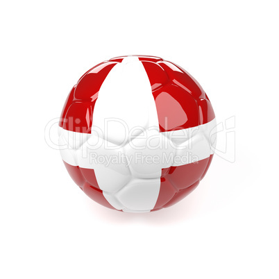 Soccer ball with the flag of Denmark
