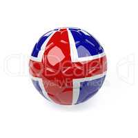 Soccer ball with the flag of Iceland