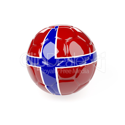 Soccer ball with the flag of Norway