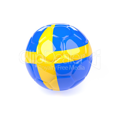 Soccer ball with the flag of Sweden