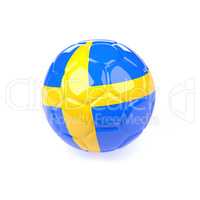 Soccer ball with the flag of Sweden