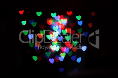 Hearts form bokeh