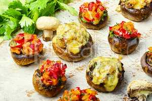 Mushrooms stuffed with vegetables