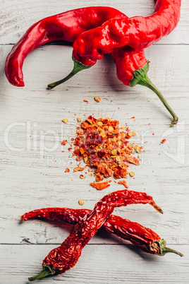 Fresh, dried and crushed chili pepper