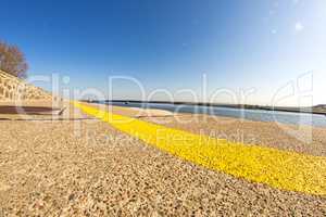 Ustka, Poland entrance of seaport with mole