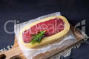 Steaks matured in butter refined with sea salt