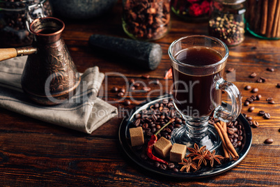 Glass of Coffee with Spices.