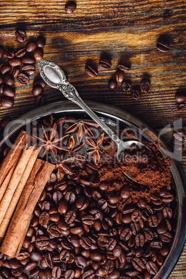 Coffee Beans and Ground Coffee