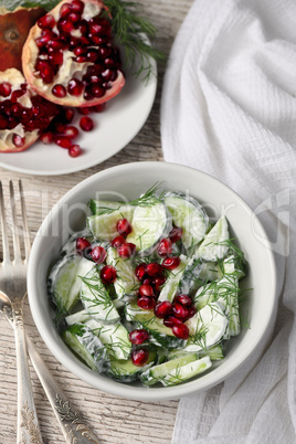 Cucumber and Pomegranate Salad