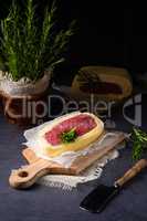 Steaks matured in butter refined with sea salt