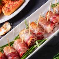 dates wrapped in bacon and delicious tapas