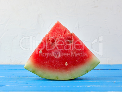 sliced triangles ripe red round watermelon with seeds