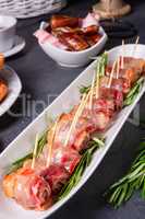 dates wrapped in bacon and delicious tapas