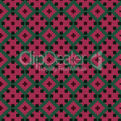 Knitted ornamental seamless pattern