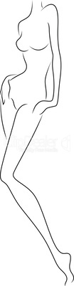 Sketch of slim female figure