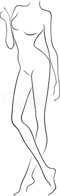 Sketch of attractive graceful female body