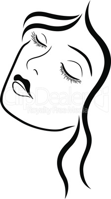 Beautiful lady with closed eyes